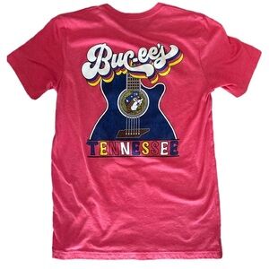 Buc-ee's TN Red Graphic T-Shirt Adult Med Guitar Beaver Tee